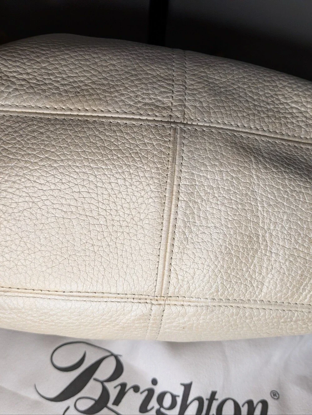 Brighton Ivory Leather Barbados Hobo Bag with Multicolor Braided Strap